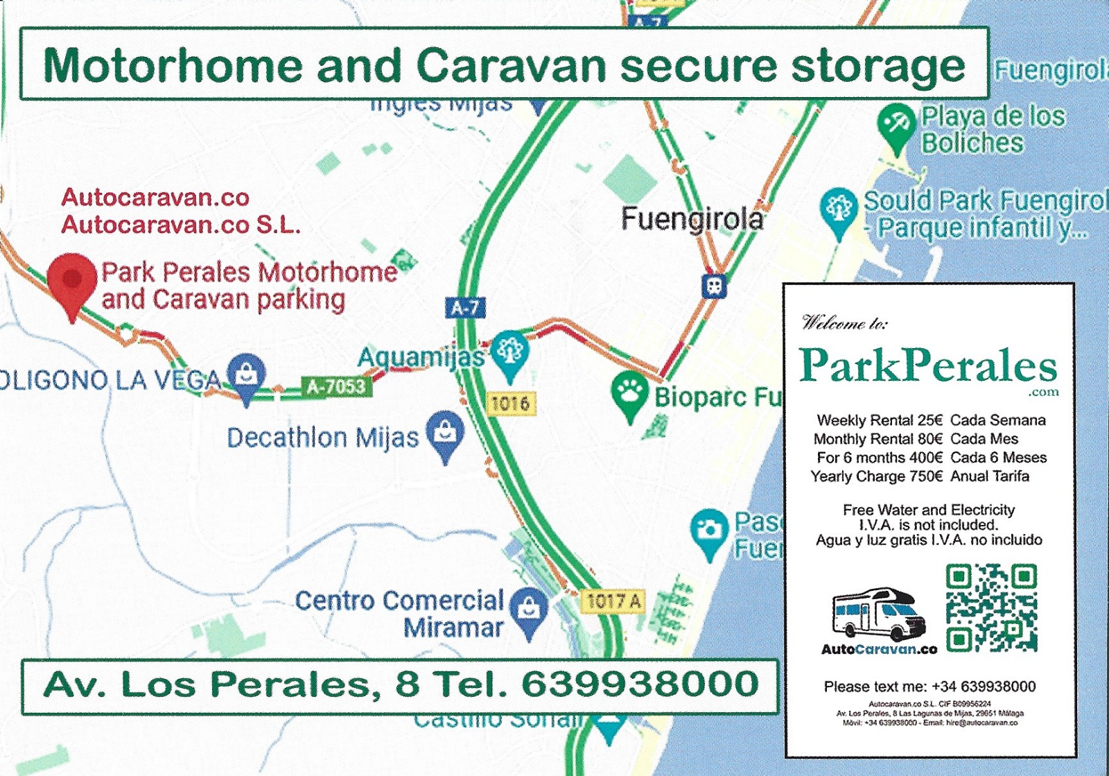 Park Perales Motorhome and Caravan parking